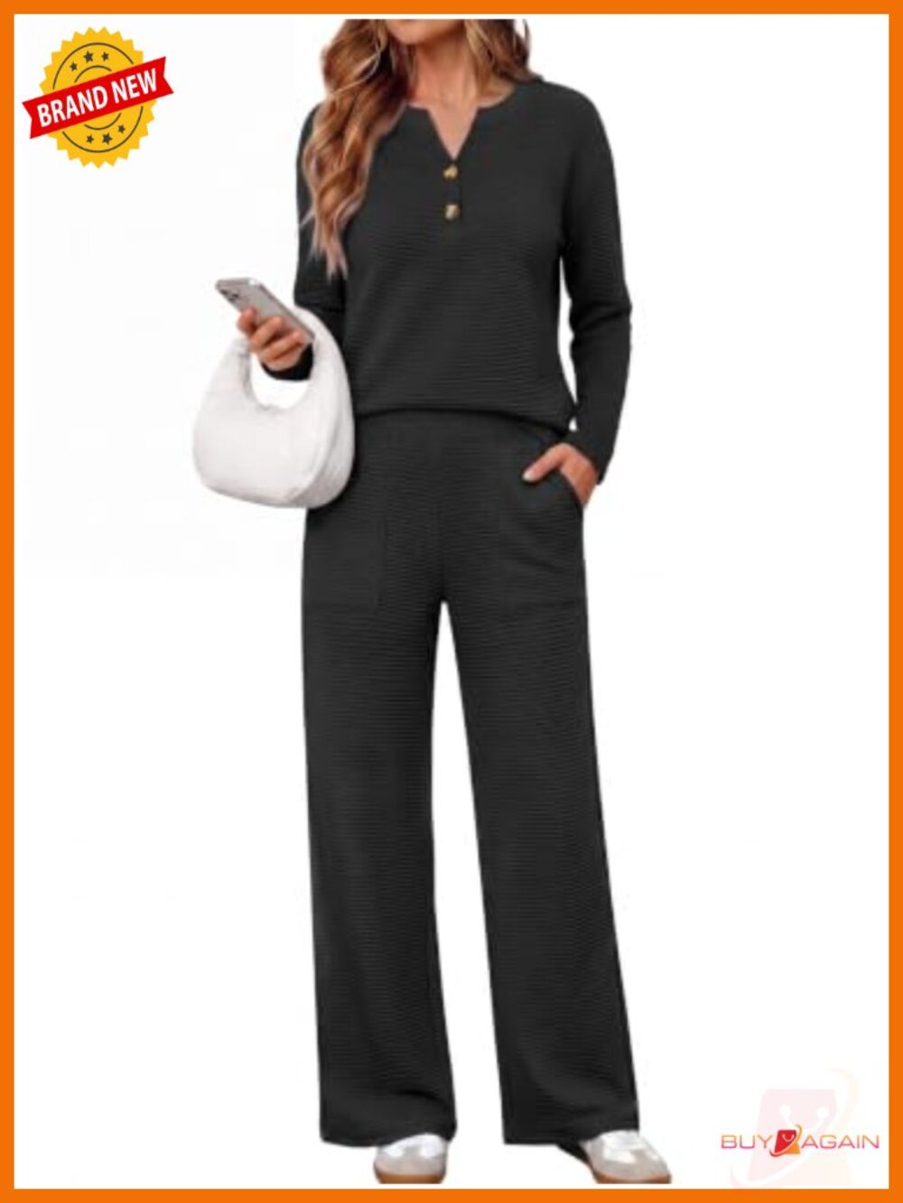 Women 2 Piece Lounge Sets French Rib Knit Fall Travel Outfits